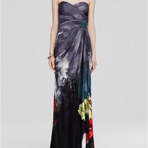 Adrianna Papell Strapless Chiffon Ruched Champagne Gown (Pic for style only!)